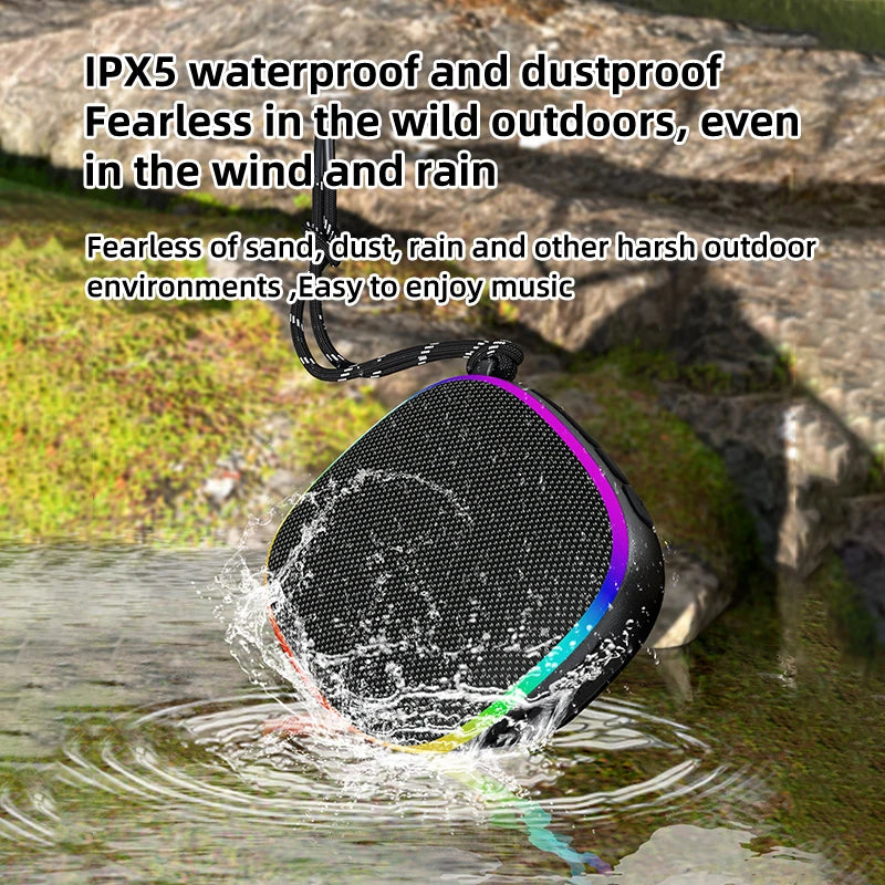 Rockmia EBS-309 Mini Portable Bluetooth 5.3 Speaker With RGB Light  Outdoor Waterproof Music Box Magnetic to Steel