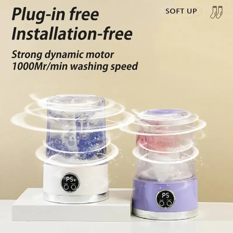 Portable Cordless Washing Machine,USB Rechargeable, Mini Washer For /Underwear/Socks/Baby Clothes Home Travel Laundry Bucket